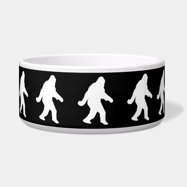 Weiße Sasquatch-Silhouette für dunkle Hintergründe Napf (Rechts)