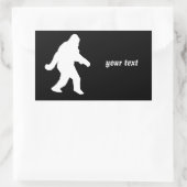 Weiße Sasquatch-Silhouette für dunkle Hintergründe Rechteckiger Aufkleber (Tasche)