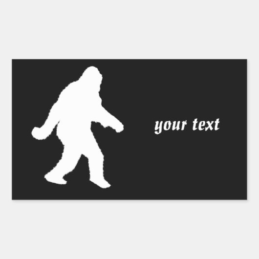 Weiße Sasquatch-Silhouette für dunkle Hintergründe Rechteckiger Aufkleber (Vorderseite)
