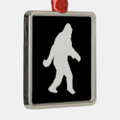 Weiße Sasquatch-Silhouette für dunkle Hintergründe Silbernes Ornament (Rechts)