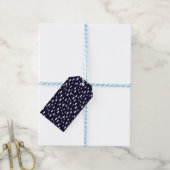 Weiße Satin-Schneepunktmuster Geschenkanhänger (Mit Garn)