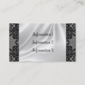 Weiße Satin-u. Spitze-Visitenkarten Visitenkarte (Rückseite)