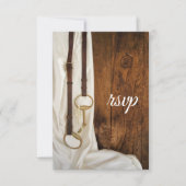 Weiße Satin- und Horse-Bit-UAWG RSVP Karte (Vorderseite)