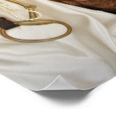 Weiße Satin- und Pferdbeißensemble Poster (Ecke)