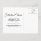 Weiße Satin- und Pferdebeißung - Das Datum speiche Ankündigungspostkarte (Rückseite)