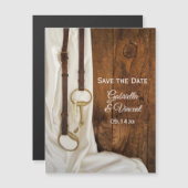 Weiße Satin- und Pferdebeißung - Das Datum speiche Magneteinladung (Vorne/Hinten)