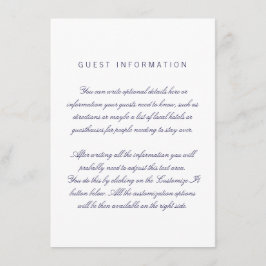 Weiße saubere elegante Einsteckkarte für Hochzeite Begleitkarte