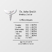 Weiße saubere medizinische Kadukus Öffnungszeiten Fensteraufkleber (Blatt)