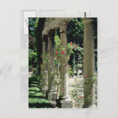 Weiße Säulen und Rose - Parc Monceau, Frankreich f Postkarte (Vorne/Hinten)
