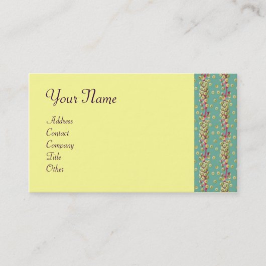 WEISSE SÄURE, hellgelb-grün, rosa Visitenkarte (Vorderseite)