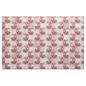 Weiße Schädel, rosa Rosen und Cursive Stoff (Fat Quarter (45,7 x 55,9 cm))