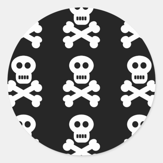 Weiße Schädel Runder Aufkleber (Vorderseite)