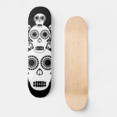 Weiße Schädel Schwarz Skateboard (Vorderseite)
