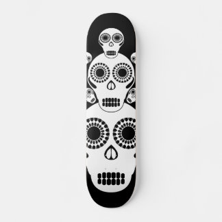 Weiße Schädel Schwarz Skateboard