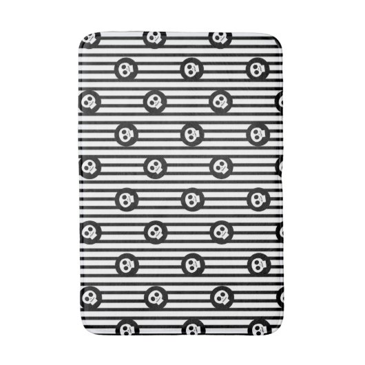 Weiße Schädel Schwarzer & Weißer Schädel Badematte (Vorderseite Vertikal)