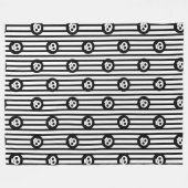 Weiße Schädel Schwarzer & Weißer Schädel Fleecedecke (Vorderseite (Horizontal))