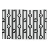 Weiße Schädel Schwarzer & Weißer Schädel Kissenbezug (Rückseite)