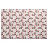 Weiße Schädel und rosa Blüten Stoff (Fat Quarter (45,7 x 55,9 cm))