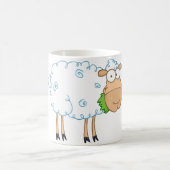 Weiße Schaf-Cartoon-Charakter Kaffeetasse (Mittel)