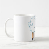 Weiße Schaf-Cartoon-Charakter Kaffeetasse (Links)