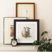 weiße Schafe auf einer Weide, die in Aquarellfarbe Leinwanddruck