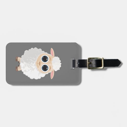 Weiße Schafe Gepäckanhänger (Vorderseite horizontal)