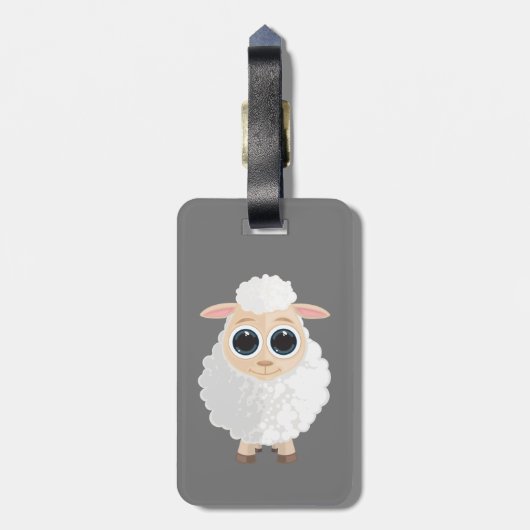 Weiße Schafe Gepäckanhänger (Rückseite vertikal)