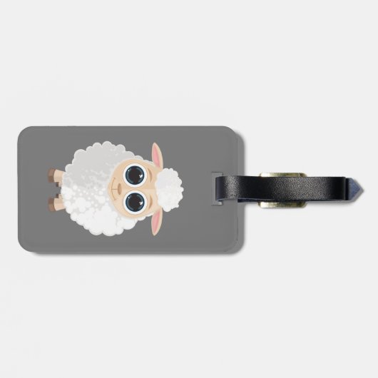 Weiße Schafe Gepäckanhänger (Rückseite horizontal)