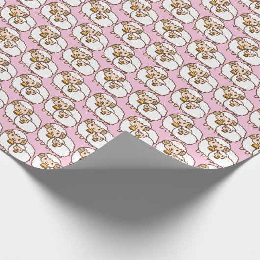 Weiße Schafe Geschenkpapier (Ecke)