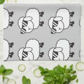 Weiße Schafe im Sonnenbrille-Cartoon Handtuch (Gefaltet)