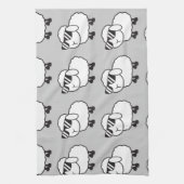 Weiße Schafe im Sonnenbrille-Cartoon Handtuch (Vertikal)