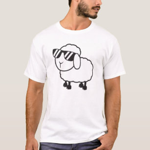 Weiße Schafe im Sonnenbrille-Cartoon T-Shirt