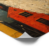 Weiße Schafe in der Stadt Kunst Ölgemälde Poster (Ecke)