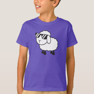 Weiße Schafe in Sonnenbrille Cartoon T-Shirt