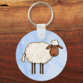 weiße Schafe Schlüsselanhänger (Vorderseite)