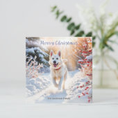 Weiße Schäferhund Dog Alsatian Weihnachten (Stehend Vorderseite)