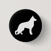 Weiße Schäferhund-HundeSilhouette Button (Vorderseite)