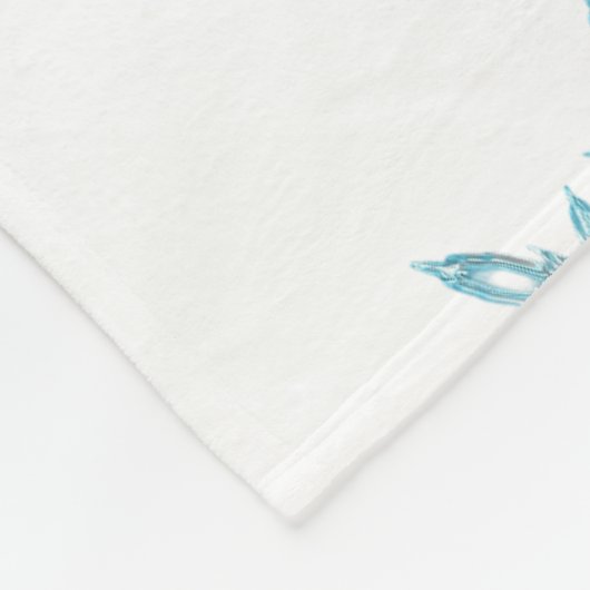 Weiße Schafhirte in den Schneeflocken Fleecedecke (Ecke)