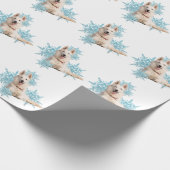 Weiße Schafhirte in den Schneeflocken Geschenkpapier (Ecke)