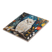 Weiße Schale in farbenprächtigem, lebendigen Wald Fliese (Seite)