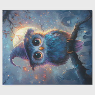 Weiße Schale in Hexenhut mit Vollmond Geschenkpapier