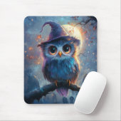 Weiße Schale in Hexenhut mit Vollmond Mousepad (Mit Mouse)