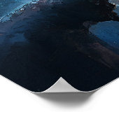 Weiße Schale in Hexenhut mit Vollmond Poster (Ecke)