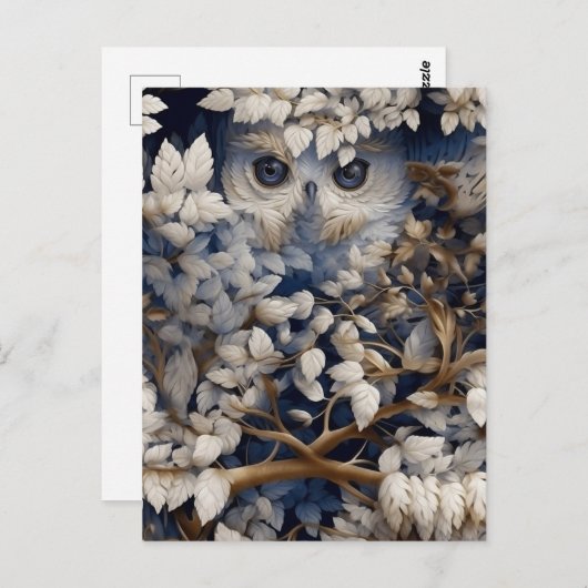 Weiße Schale versteckt sich im Wald Postkarte (Vorne/Hinten)