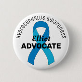Weiße Schaltfläche "Hydrocephalus Ribbon" Button (Vorderseite)