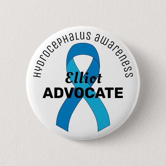 Weiße Schaltfläche "Hydrocephalus Ribbon" Button (Vorderseite)