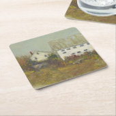 Weiße Scheune Rechteckiger Pappuntersetzer (angewinkelt)