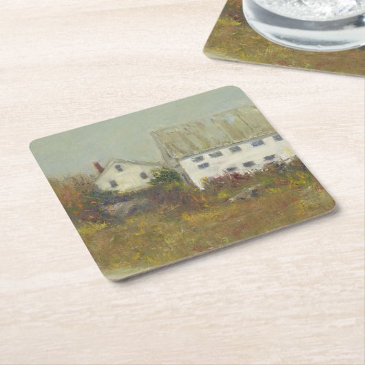 Weiße Scheune Rechteckiger Pappuntersetzer (angewinkelt)