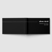 Weiße schicke Typografie Schwarz-Minimalistische H Gästebuch (Voll)