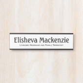 Weiße Schildertafel des LMFT-Therapeuten Türschild (Vorderseite )